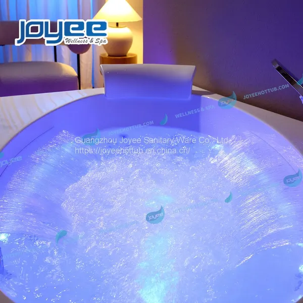 JOYEE 1-2 Person 2023 New Slyte White Acrylic SS Structure Hydro Whirlpool Massage Bathtub With Double Strip Light photo-4
