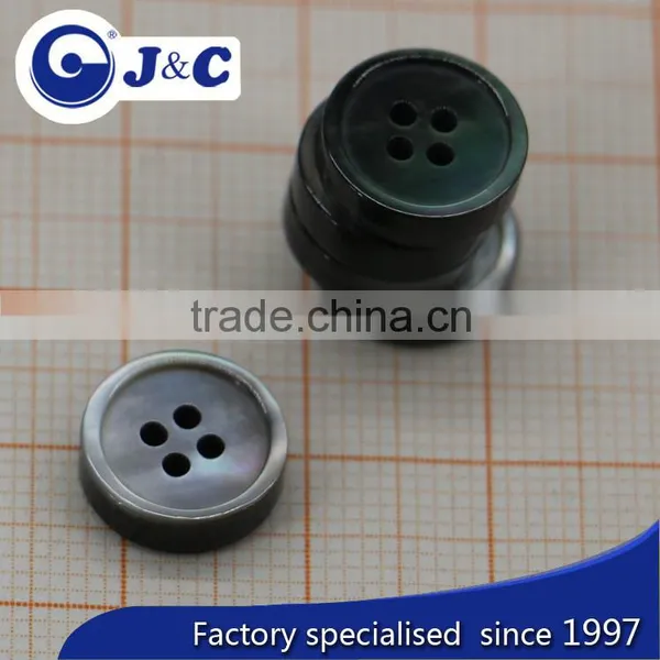 Flat Side Black MOP Natural Shell Buttons,black Mother of Pearl Sea Shells Buttons. photo-2