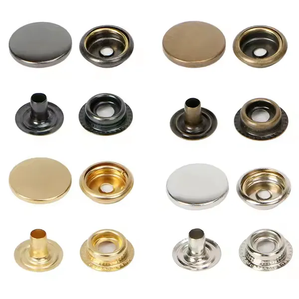 Custom Printing Round Press Spring Four Part Snap Button for Clothing Leather 405#17mm photo-2