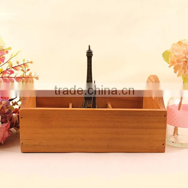 Multifunctional Wooden Partition Beverage Storage Tray Box photo-2