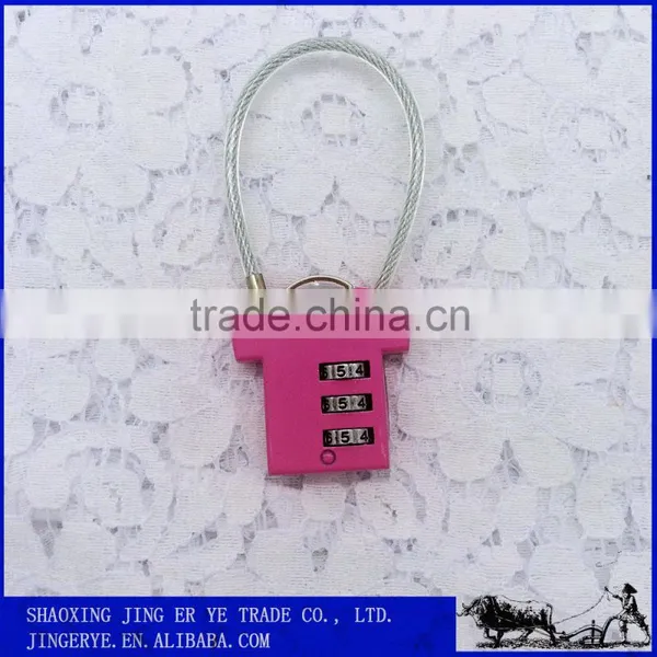 Wholesale 3 Dial Metal Cable Combination Luggage Travel Lock