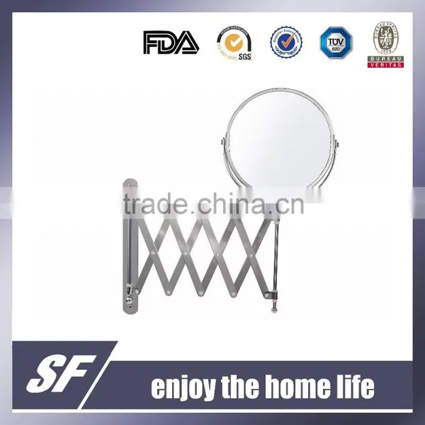 Wall Mounted Decorative Folding Cosmetic / Iron / Magnifying / Chromeplate Makeup Mirror
