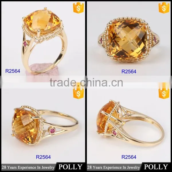 Wholesale 10k Gold Gemstone Engagement Ring Jewelry With Citrine 2015 New Design photo-6