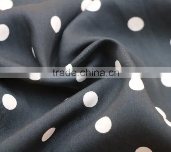 Summer Top Selling Women Dresses Cupro Type100%viscose Twill Dot Print Fabric photo-4