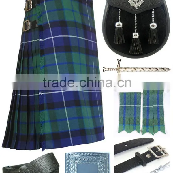 Scottish Freedom 7 Yard Kilt Set Made Of Fine Quality Wool Tartan