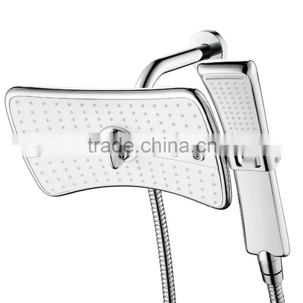 Rainfall Massage Jets Dual Function Overhead Shower Head Handheld Wand Combo Set photo-4