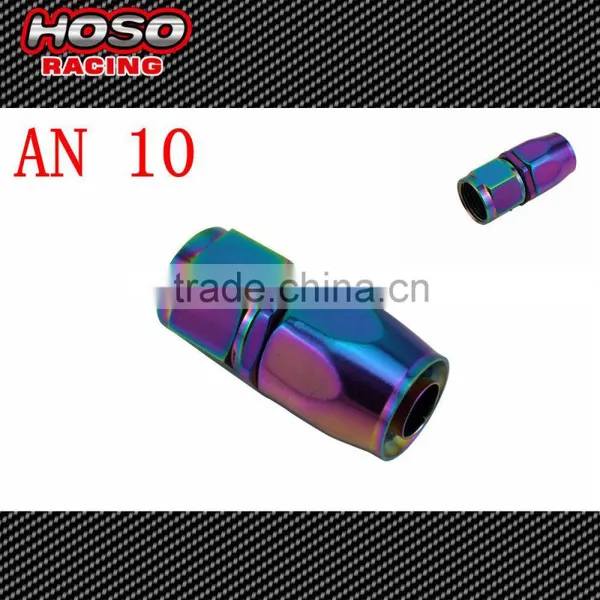 Neo Chrome AN 10 Straight Aluminum Red and Blue Oil Cooler Hose Fitting