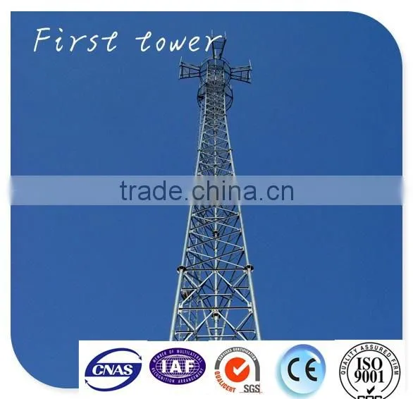 Three Legged Steel Lattice Pipe Microwave Telecommunication Tower photo-4