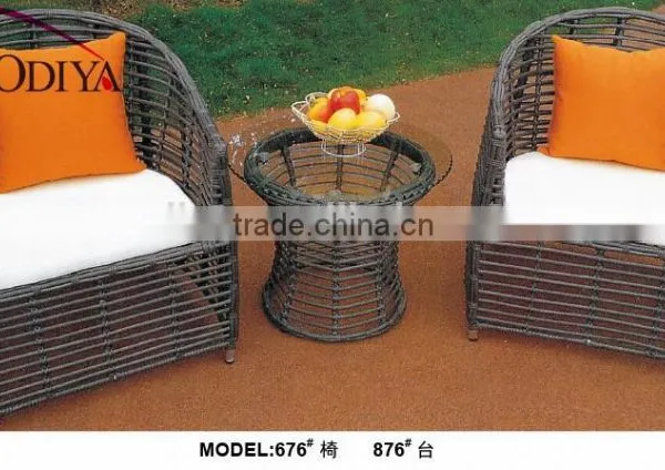 Rattan Roma Bistro Round Set for Outdoor Garden Furniture photo-5