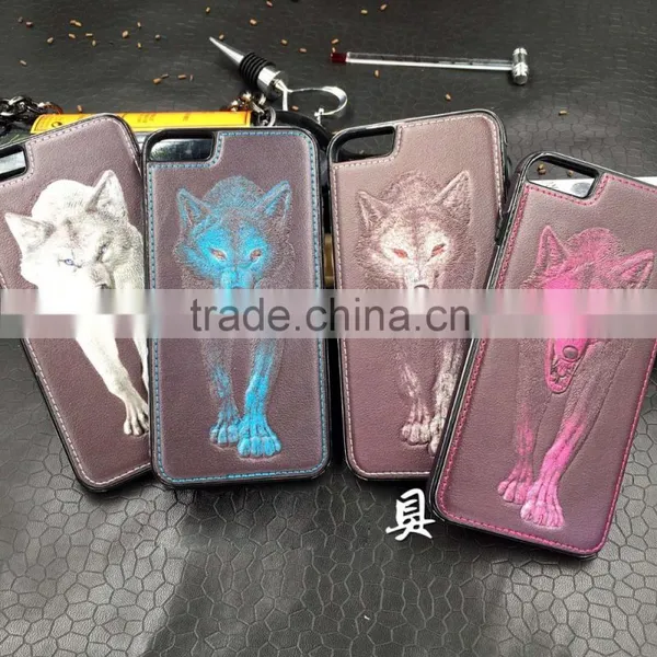 Luxury 3D Wolf SLIM PU Leather Case Cover For Apple IPhone 6 6S & 6 PLUS photo-2