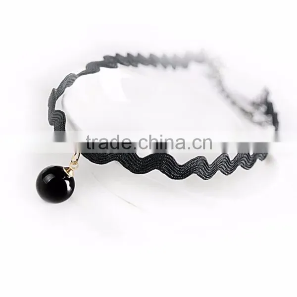 Vintage Punk Short Black Lace Velvet Choker Necklace for Women photo-2