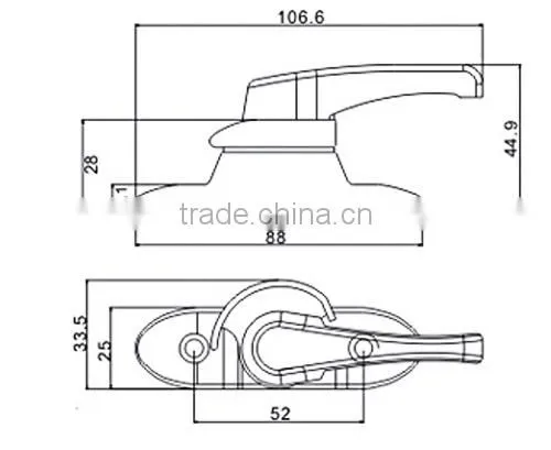 Crescent Lock For PVC Casement Window photo-2