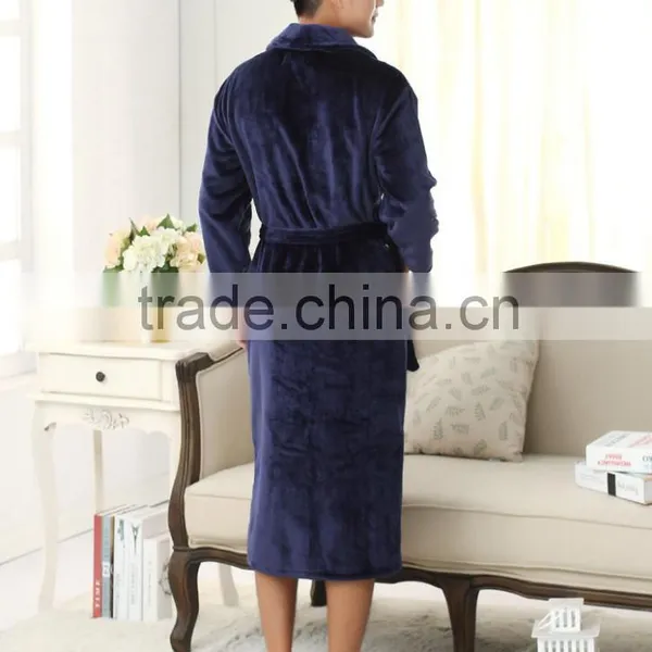 Bath Robe Female Night Gown Men Spa Flannel Bathrobe Unisex Pajamas Thick Long Sleeve Nightgown Sleepwear Kimono Womens Gowns photo-6