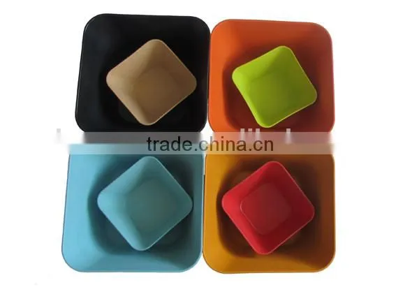 Bamboo Fiber Salad Square Bowl photo-2