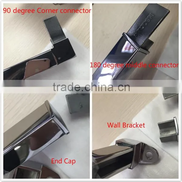Round Square Stainless Steel Handrail for Frameless Glass Balustrade Railing photo-3