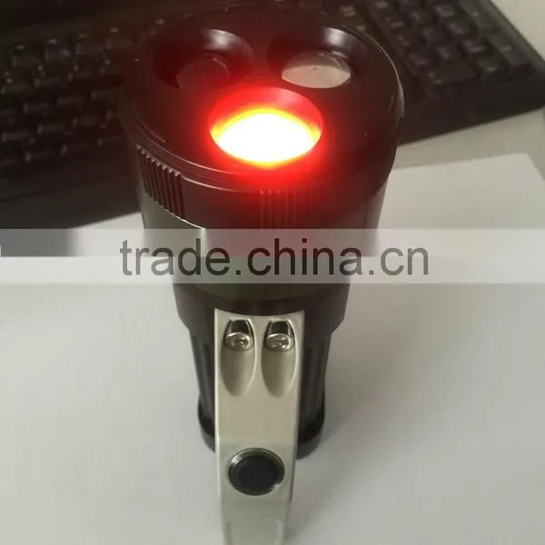 Cheap High Power Three Color Flashlight Aluminum Portable 3 Functions 200 LM LED Flashlight Torch - JD810 Keen photo-3