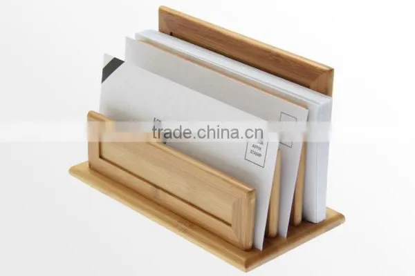 2015 New Design Bamboo Letters Holder Bamboo Desk Organizer Storage photo-3