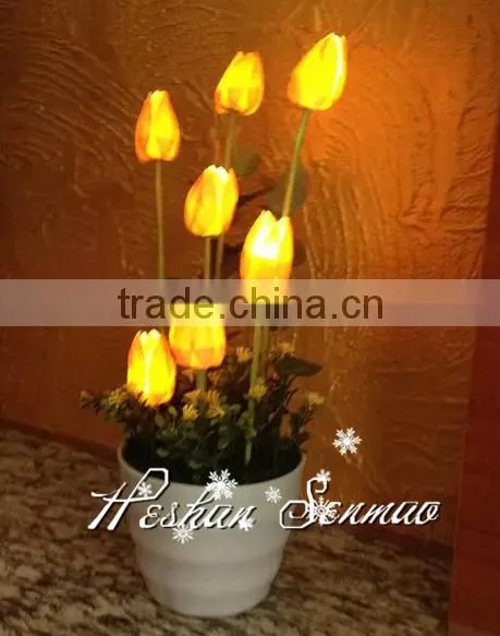 New High Quality Nature Touch Artificial Tulip Home Decoration Wholesale Garden Decoration With Led Light