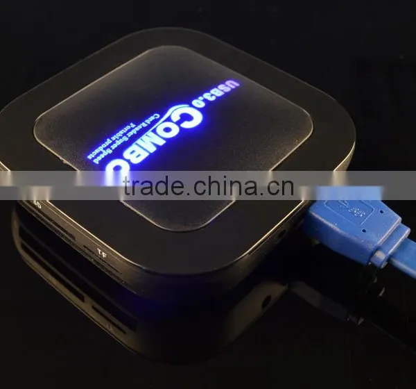 USB 3.0 Combo Usb Hub With Led Display Multi-functional Card Reader photo-3