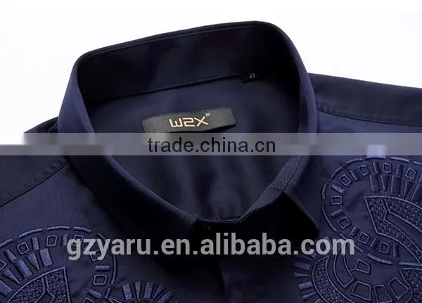 Men's Fashion Casual Embroidered Cotton Shirt photo-4