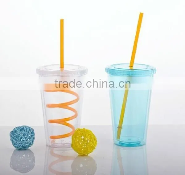 BPA Free Double Wall Pint Cup 16OZ/480ML With Insert Colorful PVC photo-2