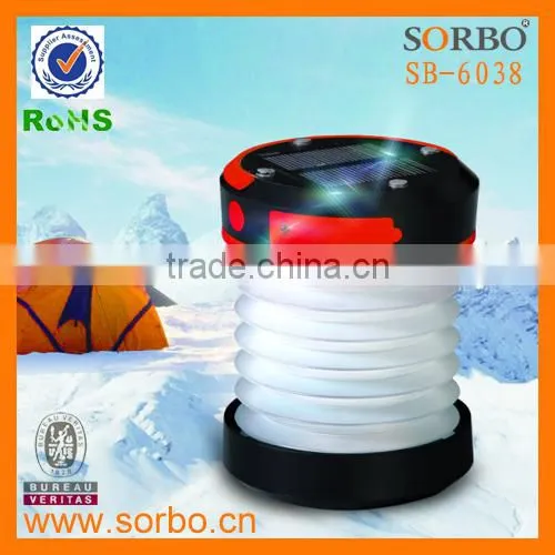 800mah Solar Power Bank LED Camping Lantern/ Collapsible Mobile Phone Charger Flashlight photo-6