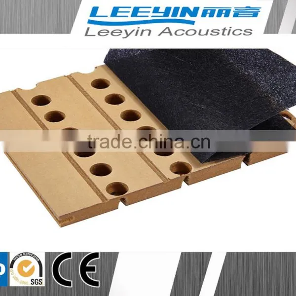 High Quality Mdf Wood Grooved Acoustic Material for Auditorium photo-6