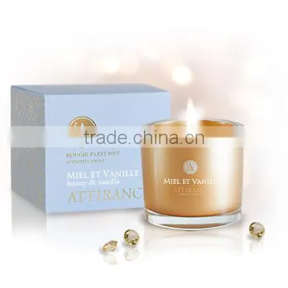 Luxury scented candle in glass jar