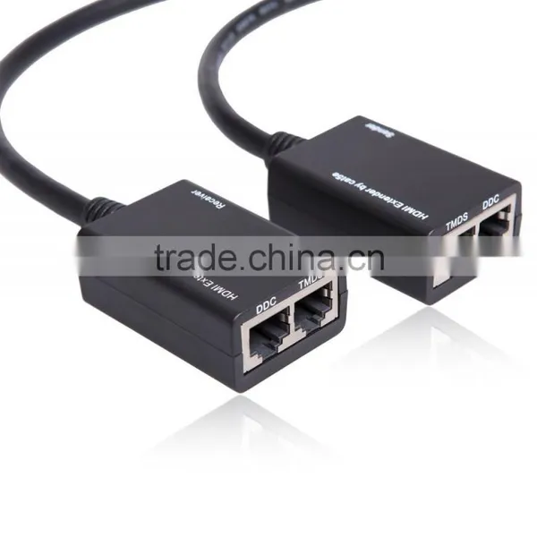 Cat 5e/6 HDMI Extender up to 30meters Mini Repeater Hdmi Extender With Hdmi Cable photo-3