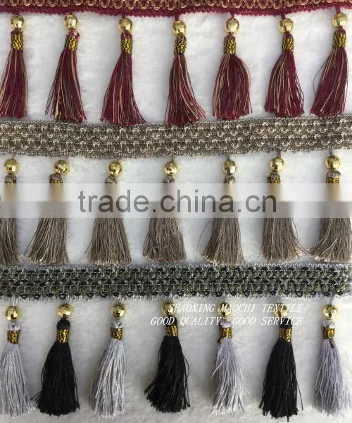 Wholesale Tassel Fringes With Two Different Colors for Home Textile Accessory