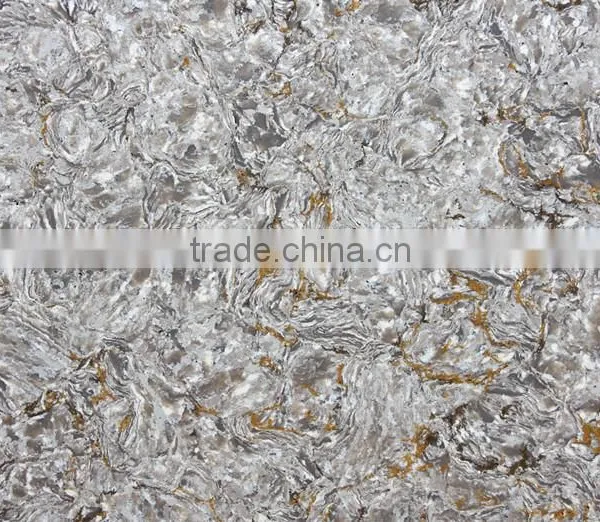 Beautiful Pattern Agglomerated Quartz Slab photo-2