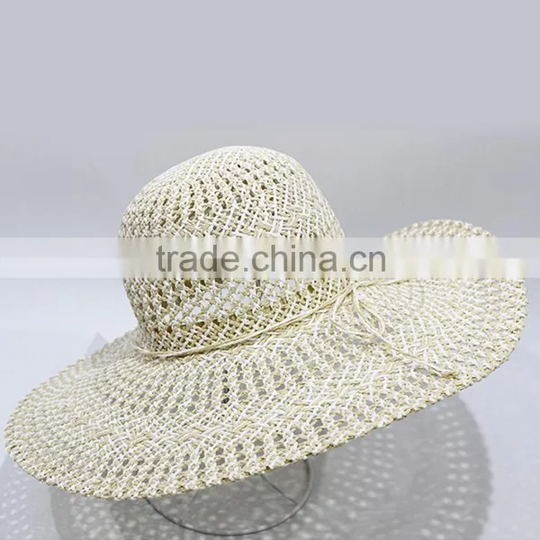 Hight Quality Ladies Wide Brim Straw Summer Hat Sun Beach Hat photo-3