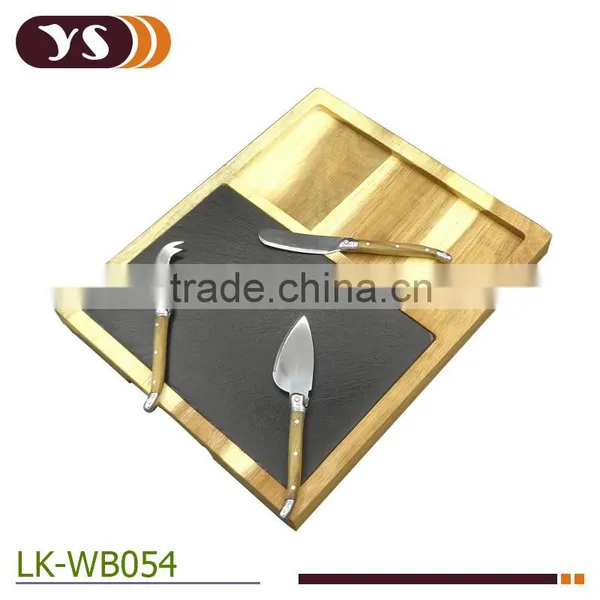Square Slate Cheese Board With Cheese Knife photo-3