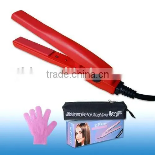 Mini tourmaline hair straightener (LOOF #199) red / Hair straightener / Hair tools