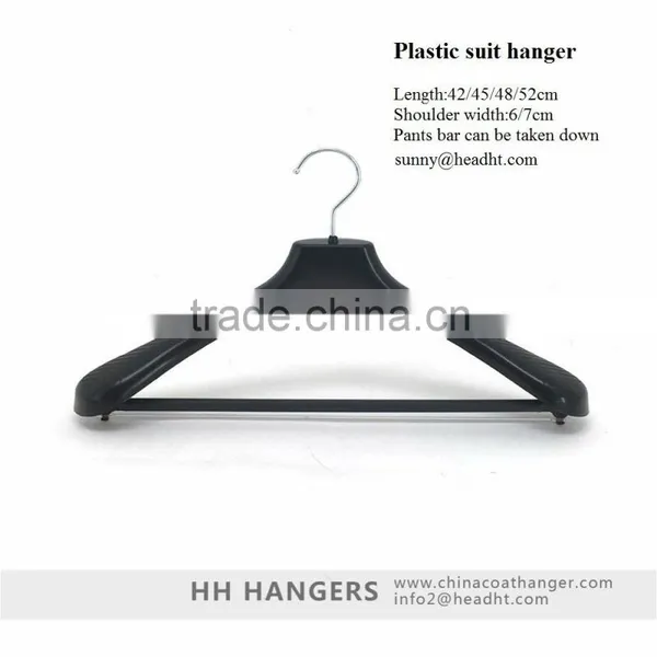Hot-selling Black Plastic Suit Hanger With Pant Bar photo-2