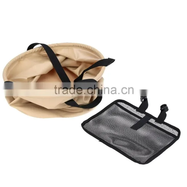 20L Folding Car Water Wash Bucket Outdoor Portable Fishing Bucket Collapsible Retractable Fishing Tackle With Hanging Mesh Bag C photo-4