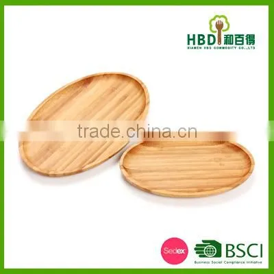 Eco-friendly Oval Shape Bamboo Candy Tray Bamboo Nut Tray photo-3