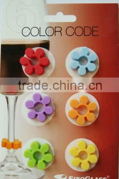 SINOGLASS Trade Assurance Hot Selling Wine Charm Silicone Bottle Marker