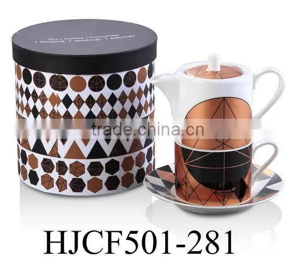 HJCF501-281 Ceramic Teapot With Handpainted Flower