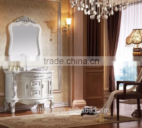 Natural Marble Top Bathroom Vanity Set in Beige WTS326 photo-3