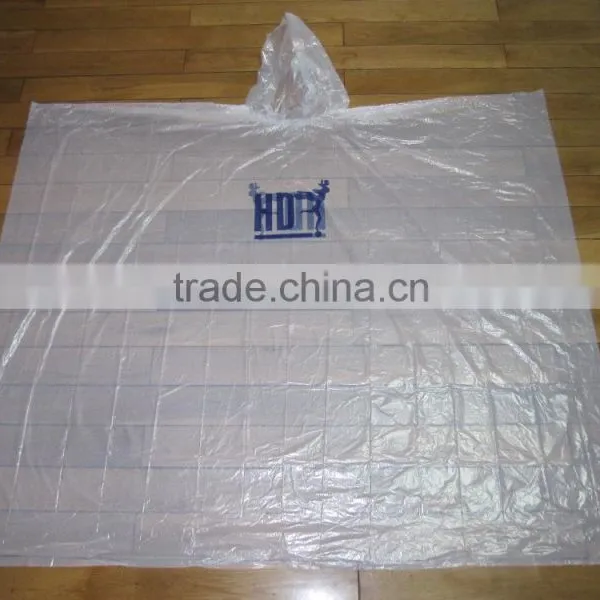 LOGO Printed Promotional PE Disposable Raincoat photo-4