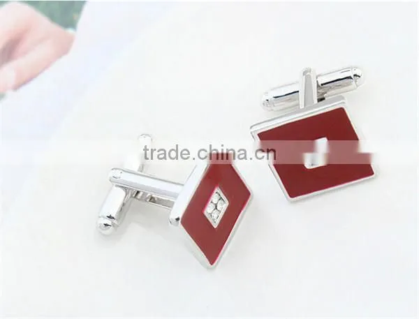 2016 Classic Mens Shirts Copper Crystal Business Cuff Links Silver Enamel Cufflinks Jewelry photo-4