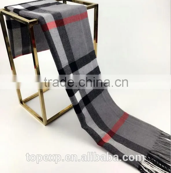 Winter Knitted Check Long Acrylic Scarf photo-4