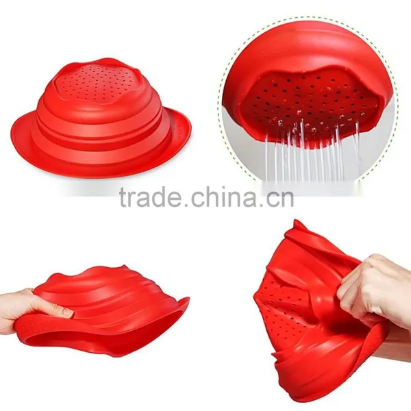 High Quality FDA Approved Collapsible Silicone Strainer Bowl photo-5