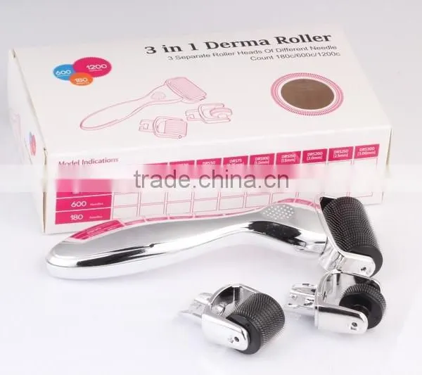 2015 Newest 3 in 1 Silver Micro Needle Derma Roller photo-3