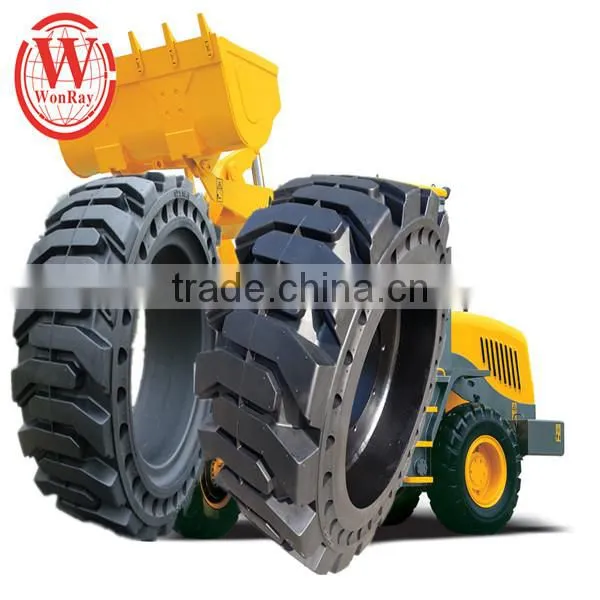 Hot Sale Solid Skid Steer Tyres 10-16.5 12x16.5 With Wheel Rim for CAT,Bobcat, Skyjack photo-3