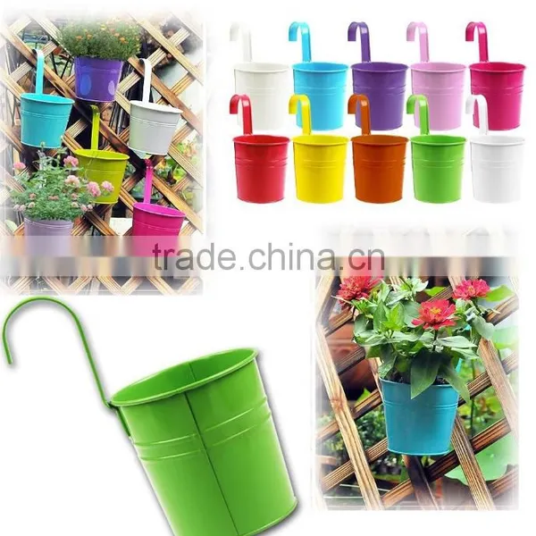 Metal Iron Flower Pot Hanging Balcony Garden Plant Planter Home Decor photo-2