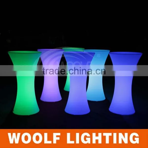 PE Plastic Rechargeable LED Round Cocktail Table Furniture photo-3