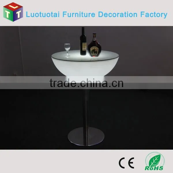 Halfmoon Round Remote Control High Top Led Bar Cocktail Table photo-4