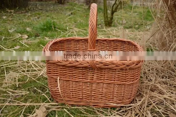 16 or 20 " Handmade Willow Basket, Wicker Basket, Rectangular Basket, Farmhouse Basket,Woven Picnic Basket,Grocery Basket,Market photo-3